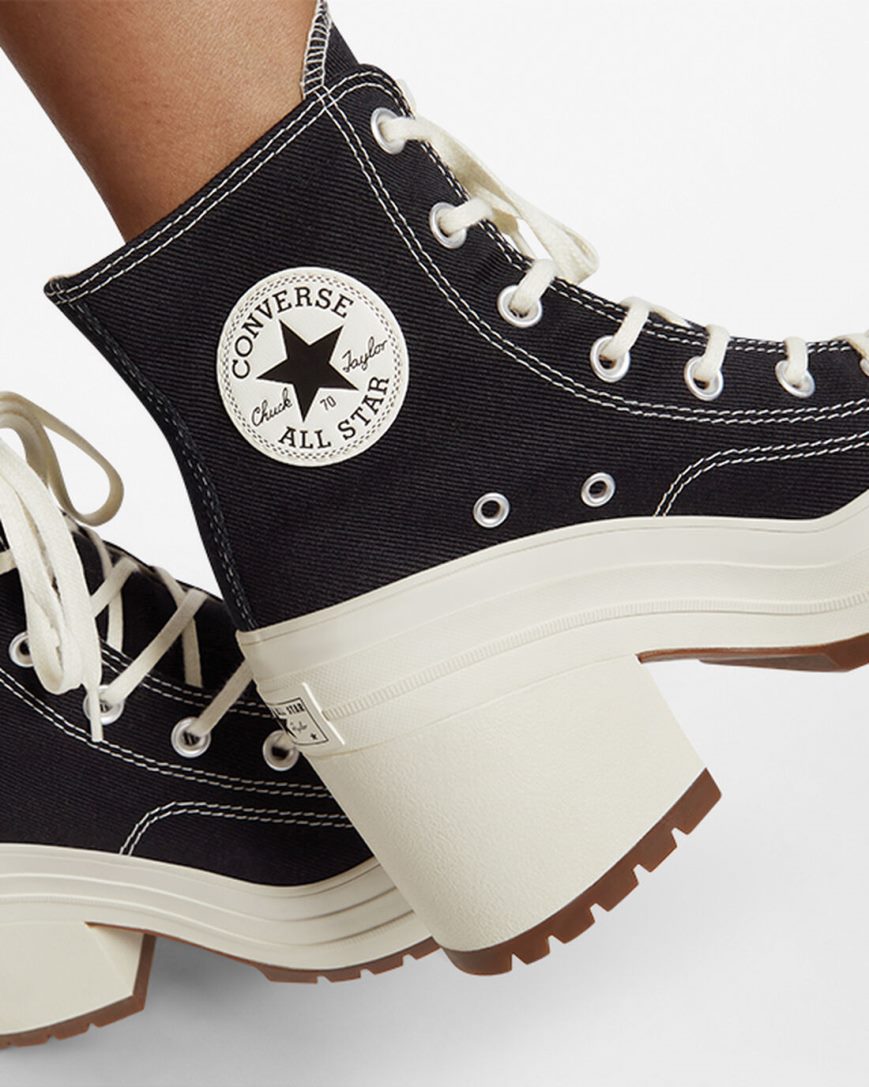 Tenis Converse Chuck 70 De Luxe Heel Cano Alto Feminino Pretas | PT V09P180